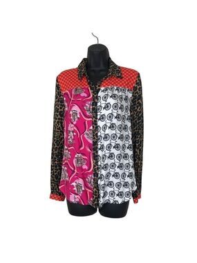 Anthropologie Maeve Paz Button Down Patchwork Shirt Size S